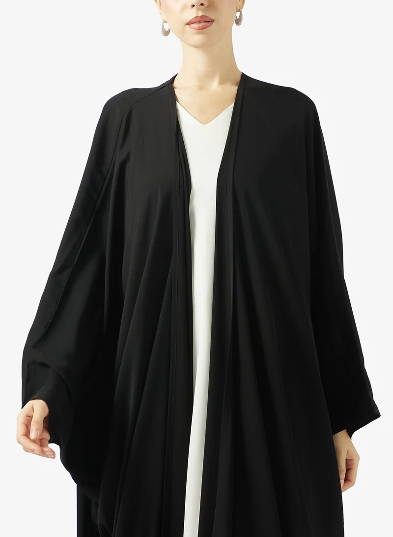 hayas closet  Black Embellished Abaya With Sheila for Women | Best Price UAE